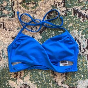 Victoria Secret's PINK Royal Blue Braided Crossover Halter Swim Bikini Top